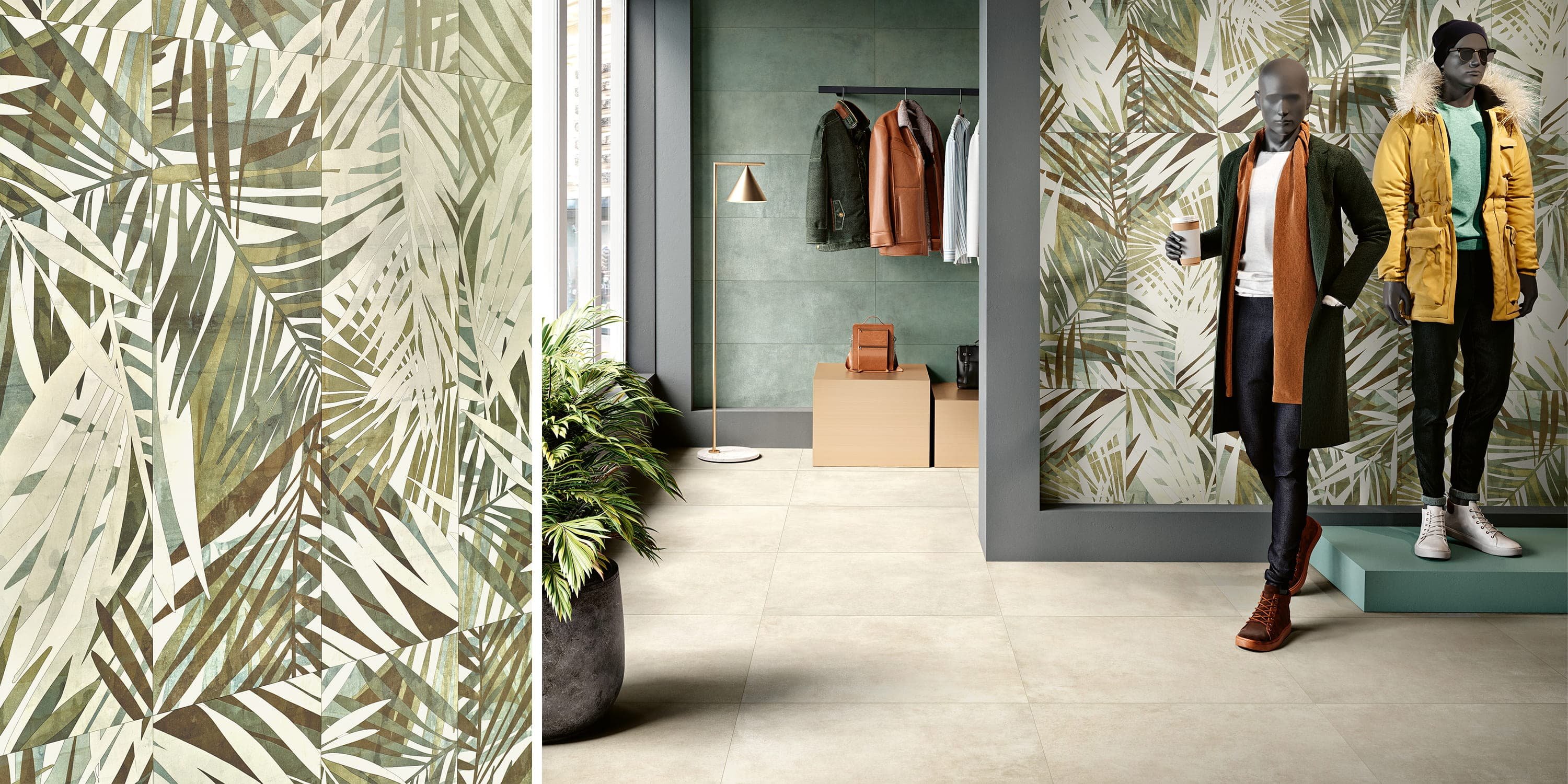 #Koupelna #Kuchyně #Moderní styl #béžová #bílá #oranžová #šedá #zelená #Extra velký formát #Matný obklad #1000 - 1500 Kč/m2